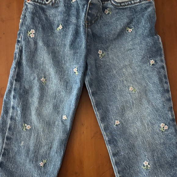 Cat & Jack Blue Jeans with Floral Embroidery - Picture 4 of 5